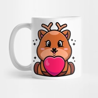 Cute baby deer cartoon with love Mug